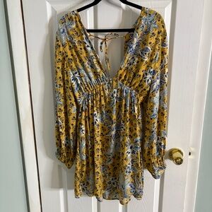 Women’s Free People Soli Mini Dress Floral Paisley Boho Size Medium